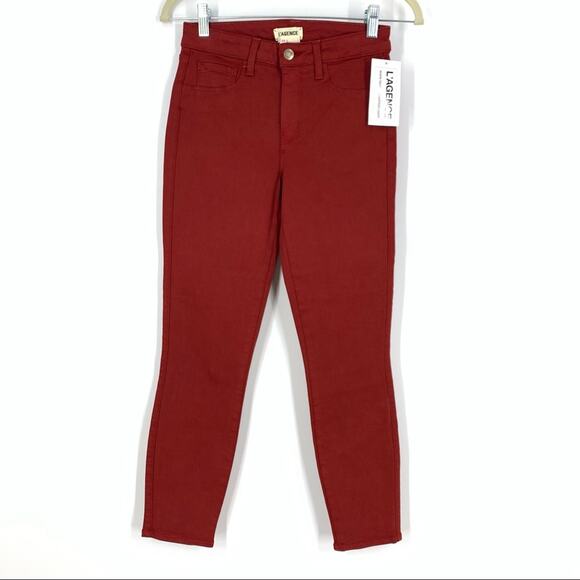 L’AGENCE Red High Rise Skinny Jeans Women’s Size 25 Crop NWT - Picture 1 of 6